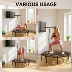 HOMCOM Fitness Trampoline with Adjustable Handle - Orange