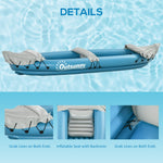 Outsunny Inflatable Kayak 2-Person Inflatable Canoe Boat Set with Air Pump, Aluminium Oars, Blue, 330 x 105 x 50 cm