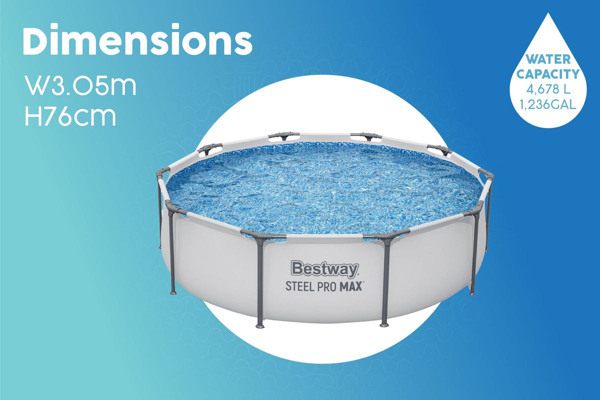 Bestway 10' x 30" Steel Pro Max Frame Pool Set - official Bestway gallery image 8