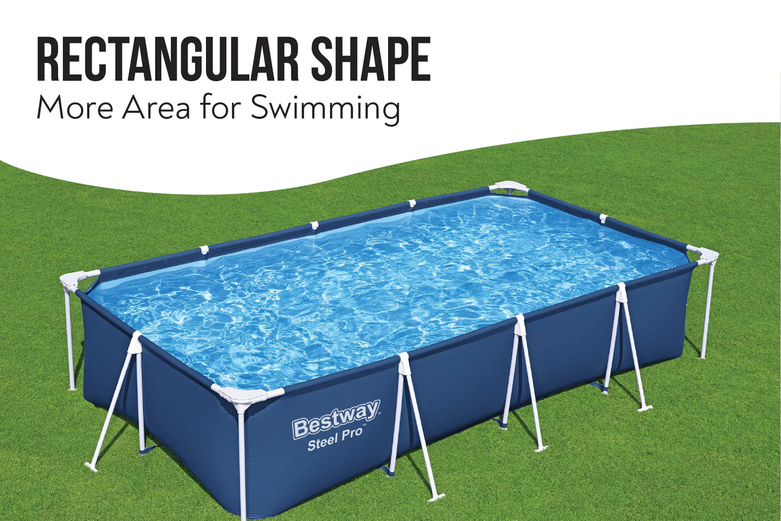 Bestway Rectangle Steel Pro Pool Set 13.1ft x 6.11ft x 32in 8