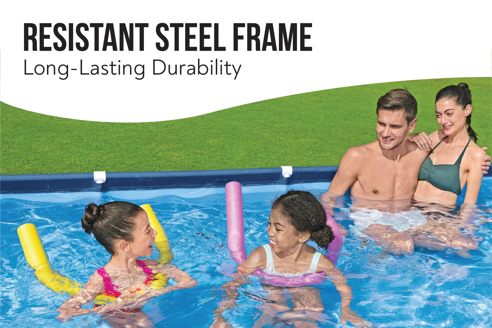 Bestway Rectangle Steel Pro Pool Set 13.1ft x 6.11ft x 32in 5
