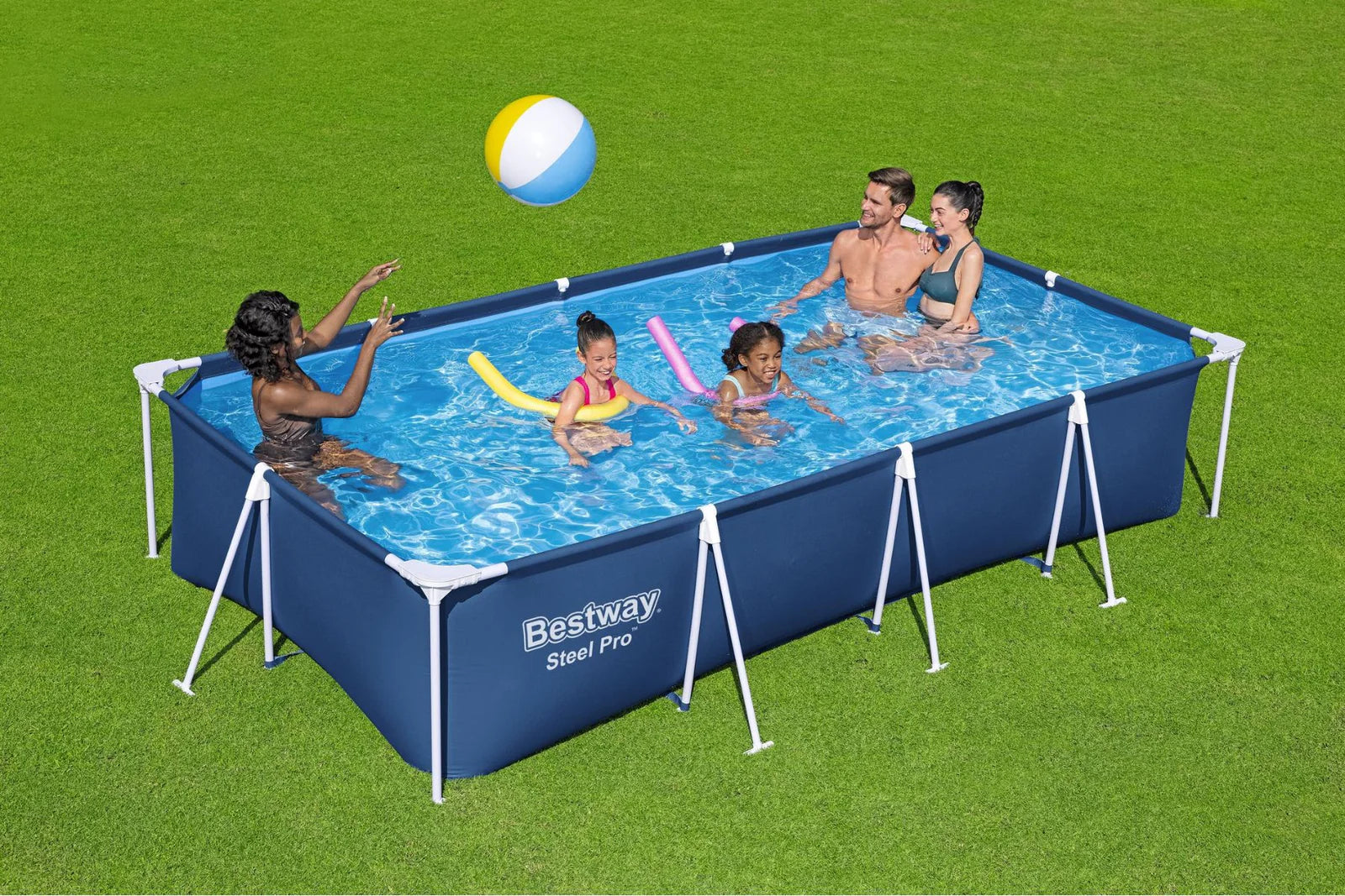 Bestway Rectangle Steel Pro Pool Set 13.1ft x 6.11ft x 32in 1