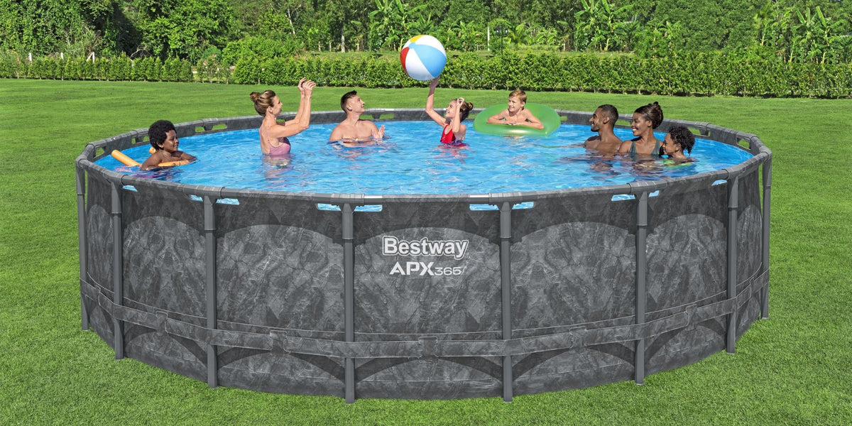 Bestway APX 365 18ft above ground pool set lifestyle image