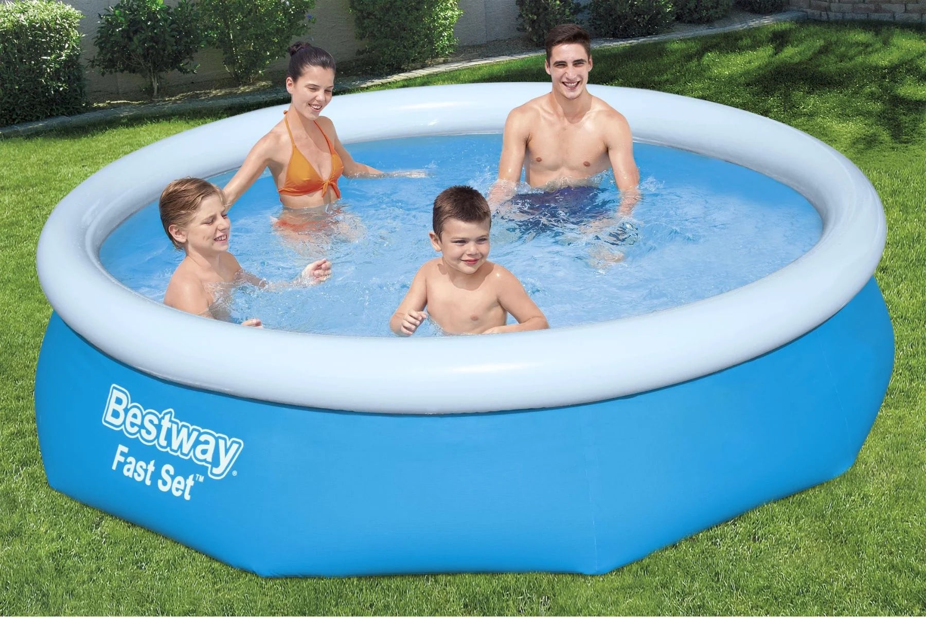 Bestway 10ft x 30in Blue Round Fast Set Inflatable Pool Set 2