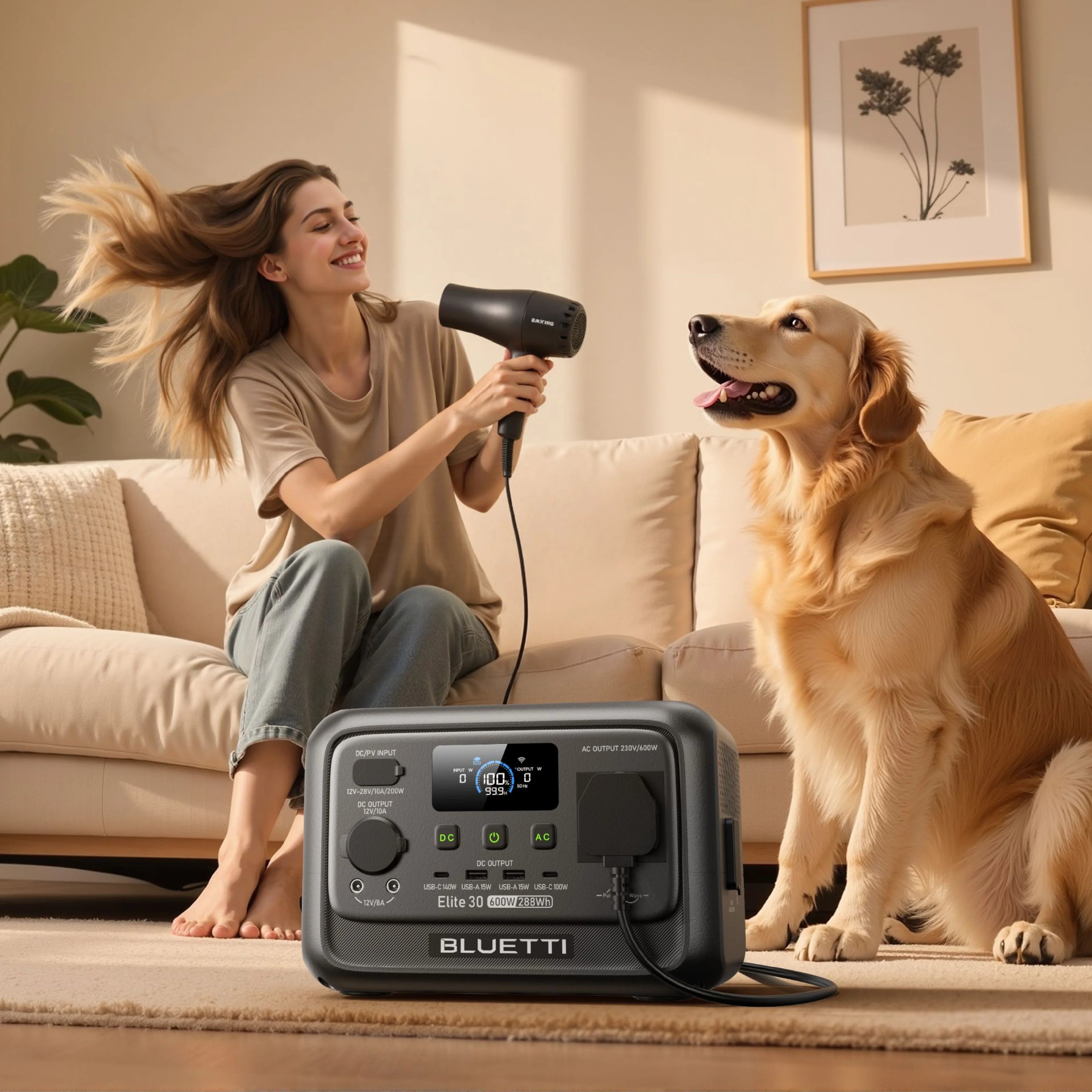 BLUETTI Elite 30 V2 Portable Power Station | 600W 288Wh 14