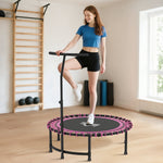 HOMCOM Mini Round Trampoline with Adjustable Handle - Green