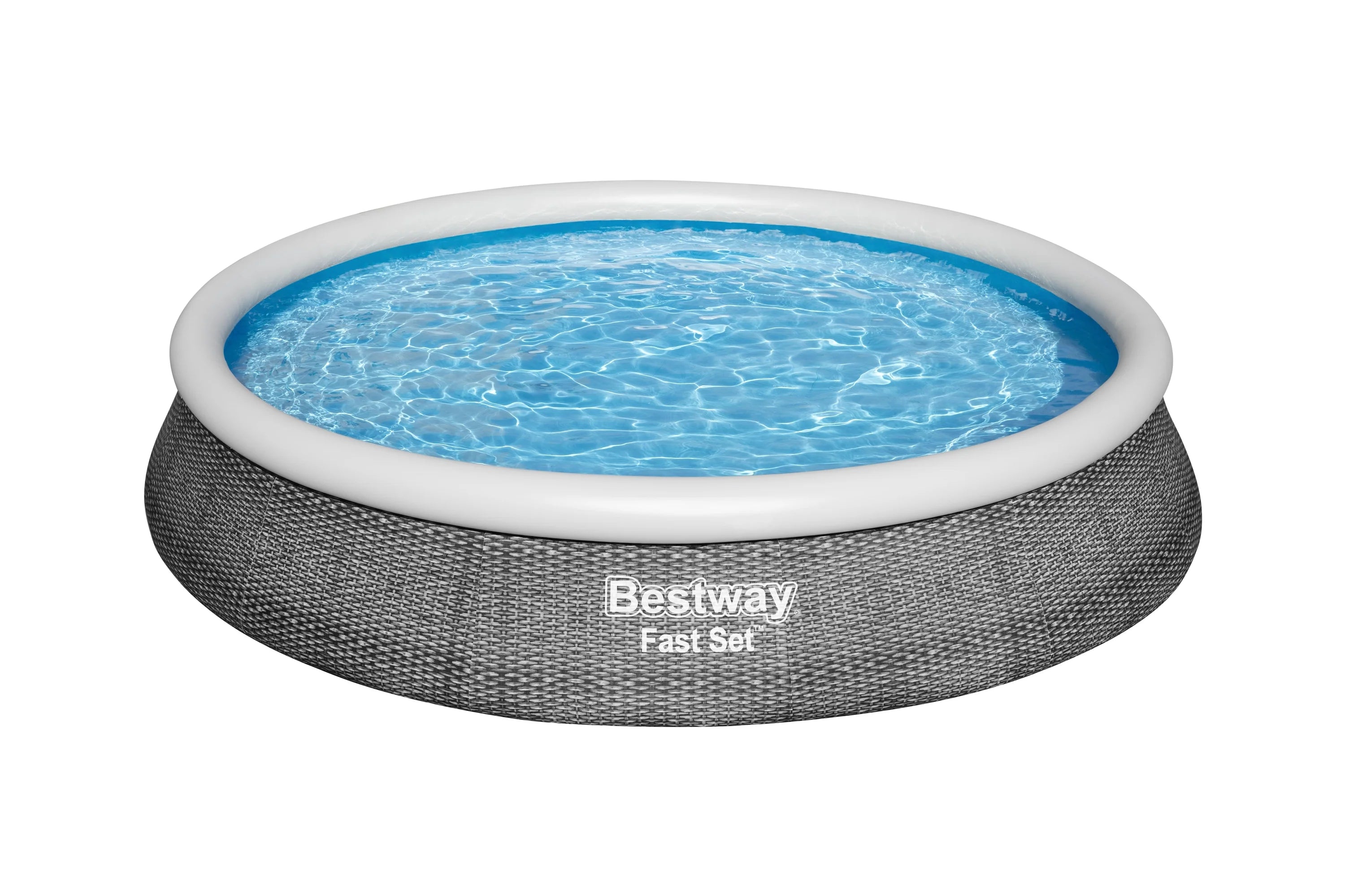 Bestway 13ft x 33in Rattan Print Round Fast Set Inflatable Pool Set 1