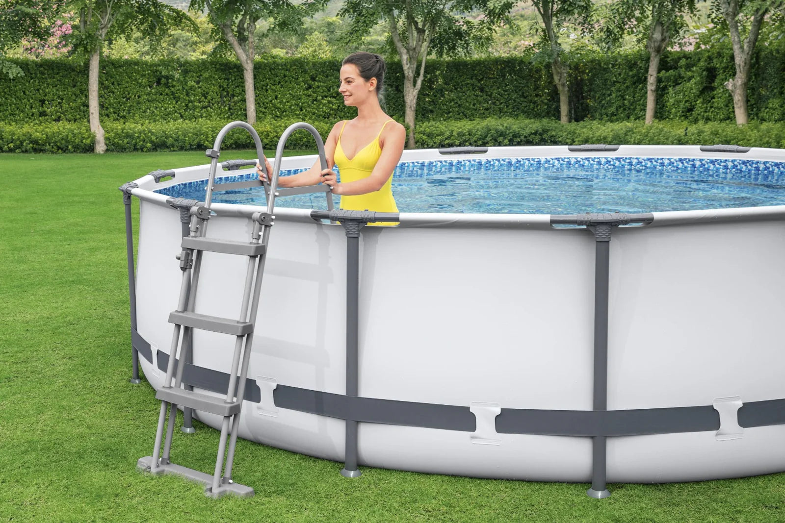 Bestway Grey Round Steel Pro Max Pool Set 12ft x 39.5in 1