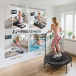 HOMCOM 40" Mini Fitness Trampoline with Handle - Black