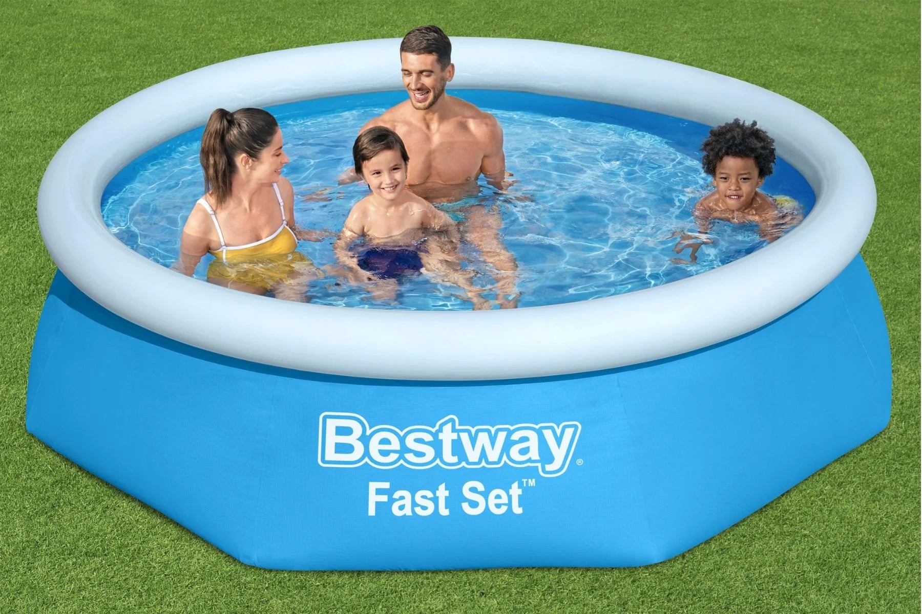 Bestway 8ft x 24inch Blue Round Fast Set Inflatable Pool 2
