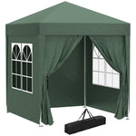 Outsunny 2x2m Pop Up Gazebo with Sidewalls - Green