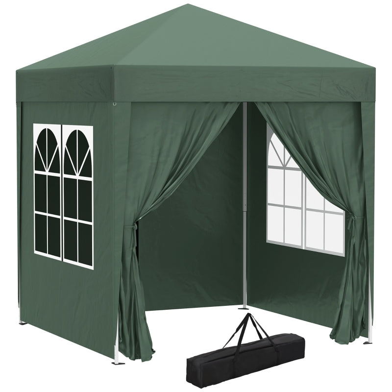 Outsunny 2x2m Pop Up Gazebo with Sidewalls - Green