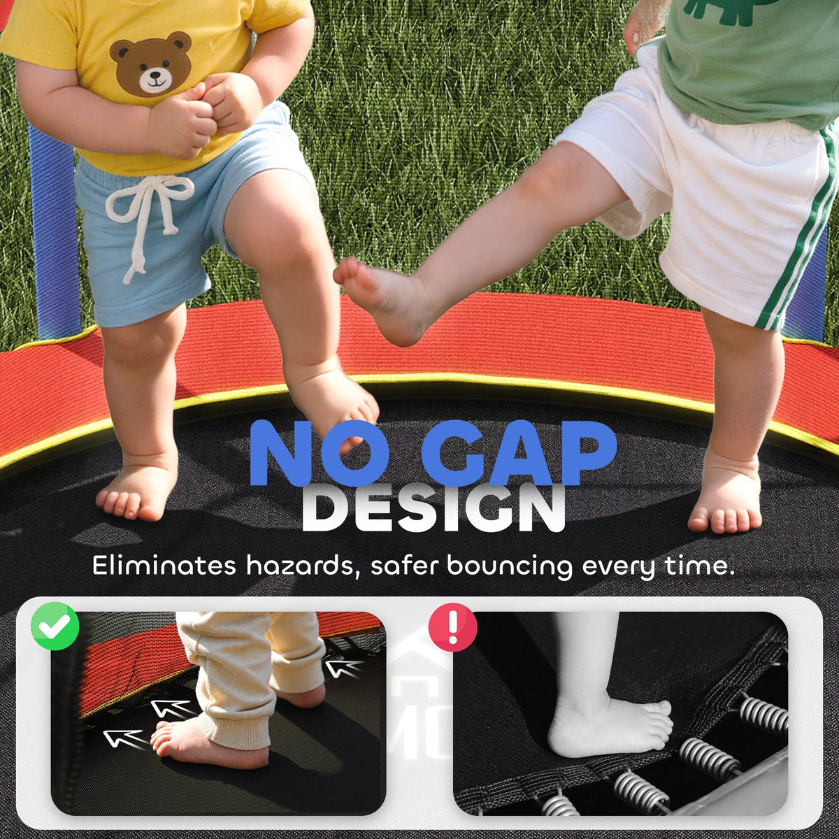 HOMCOM Kids Trampoline Safety Net