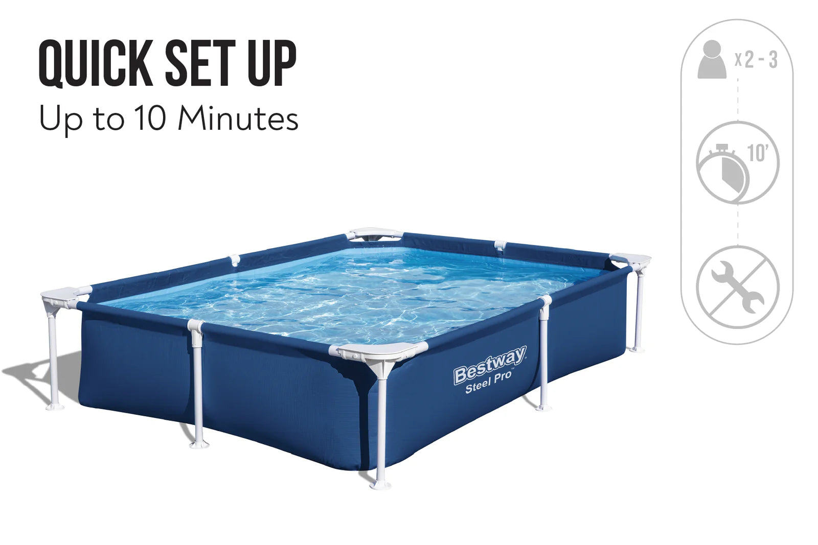 Bestway Rectangle Steel Pro Pool 7.3ft x 59in x 17in 2