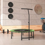 HOMCOM Mini Round Trampoline with Adjustable Handle - Green