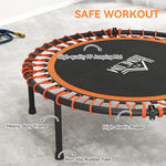 HOMCOM Mini Round Trampoline with Adjustable Handle - Green