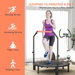 HOMCOM 45" Foldable Mini Fitness Trampoline - Black