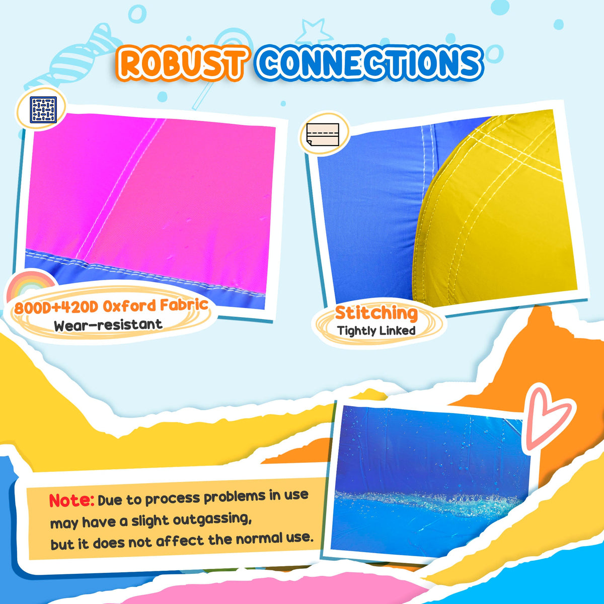 Outsunny 5 in 1 Bouncy Castle, with Blower, for Ages 3-8 Years - Multicoloured