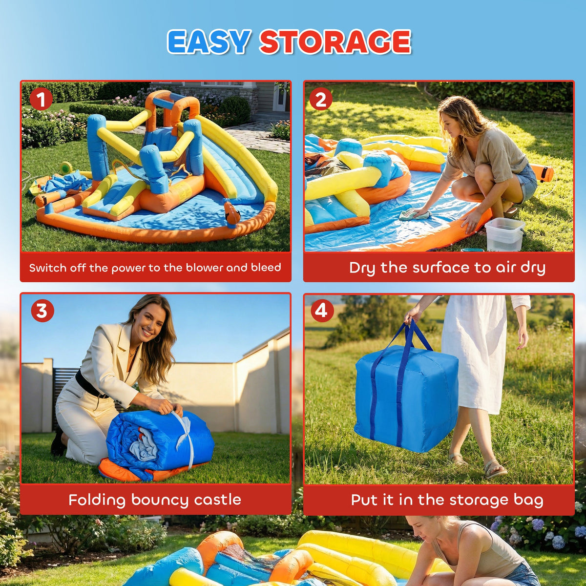 AIYAPLAY 5-in-1 Bouncy Castle with Dual Slides
