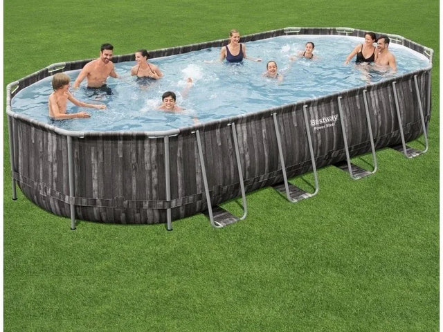 Bestway Swim Vista Oval Swimming Pool Set 18′ X 9′ X 48″ BW56716GB-22