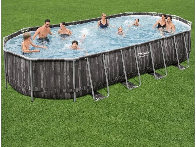Bestway Swim Vista Oval Swimming Pool Set 18′ X 9′ X 48″ BW56716GB-22 1