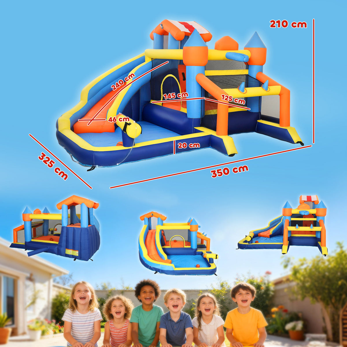 AIYAPLAY Bounce House with Ball Pit & Climbing Wall