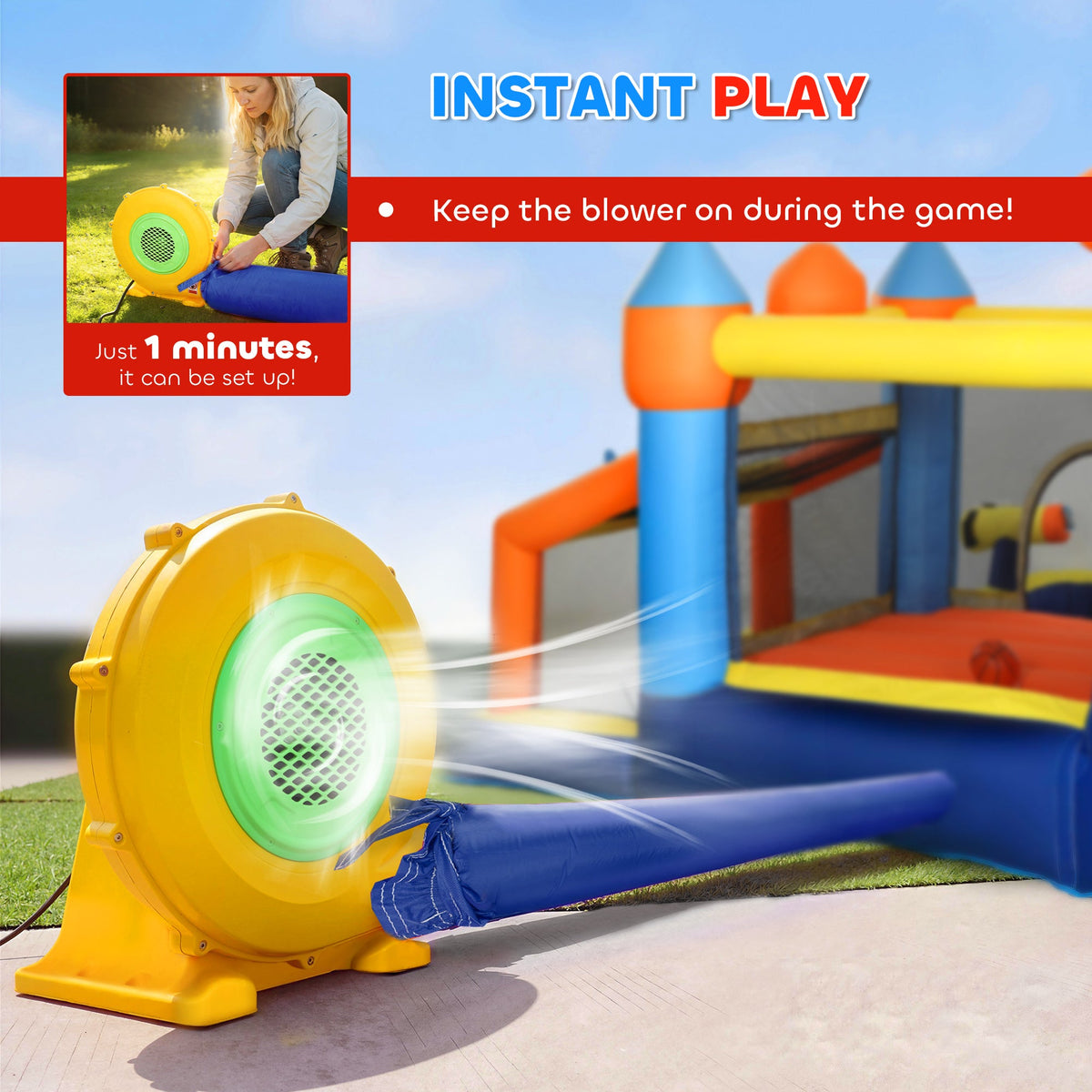 AIYAPLAY Bounce House with Ball Pit & Climbing Wall