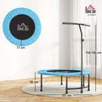 HOMCOM 40" Mini Fitness Trampoline with Handle - Black