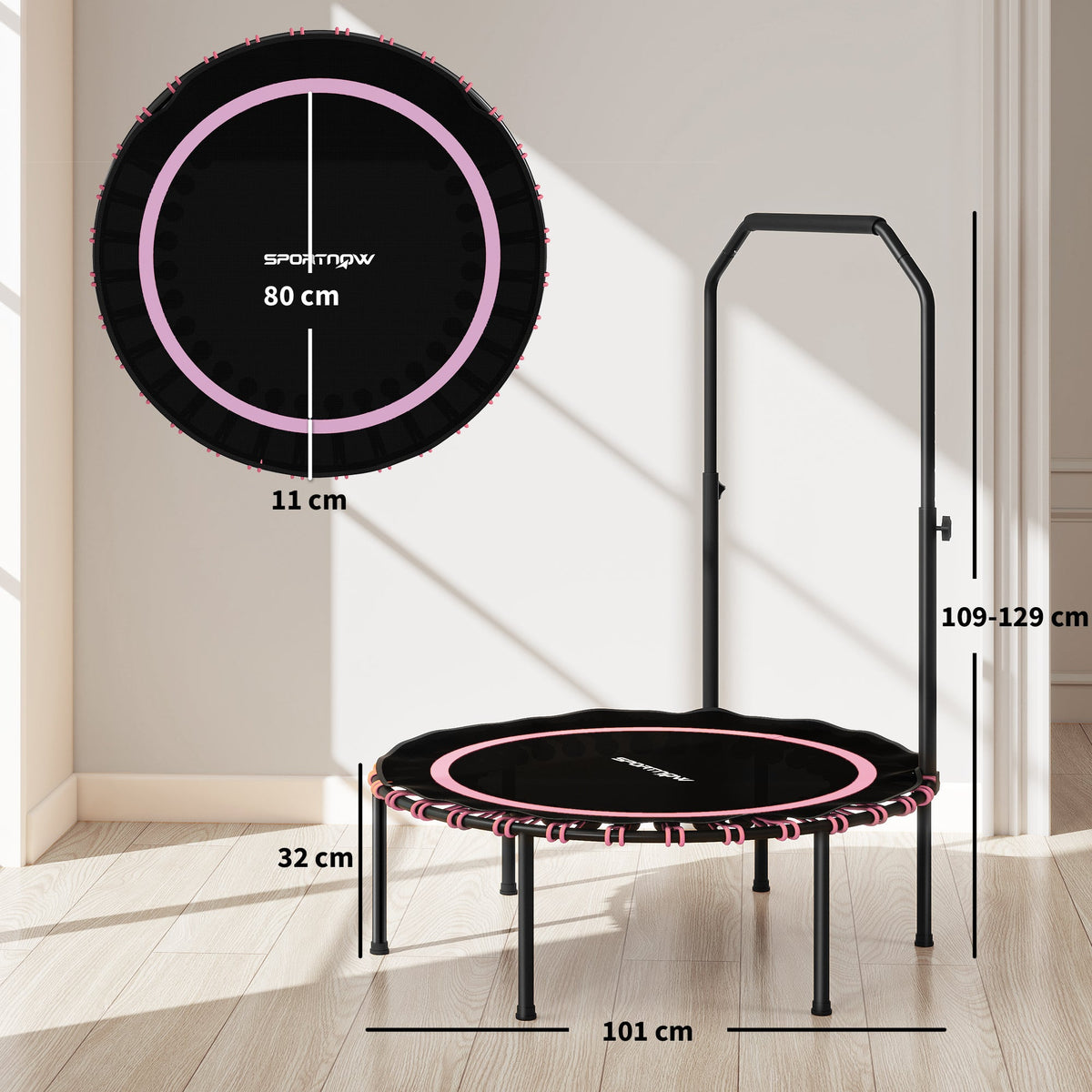 SPORTNOW 40" Foldable Fitness Trampoline - Green