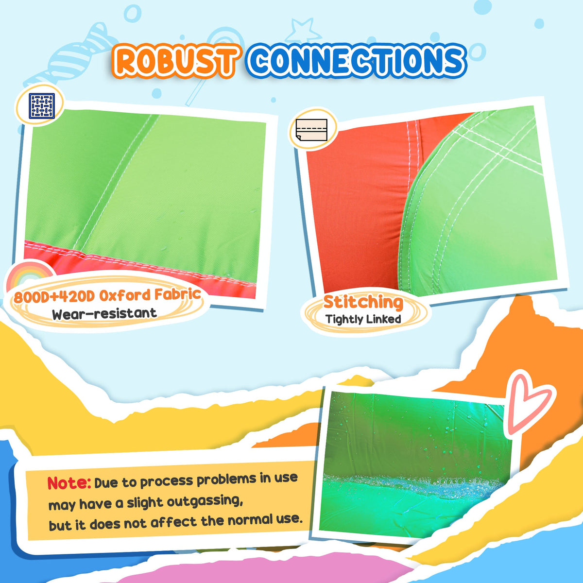 Outsunny Kids Bouncy Castle with Pool & Basket