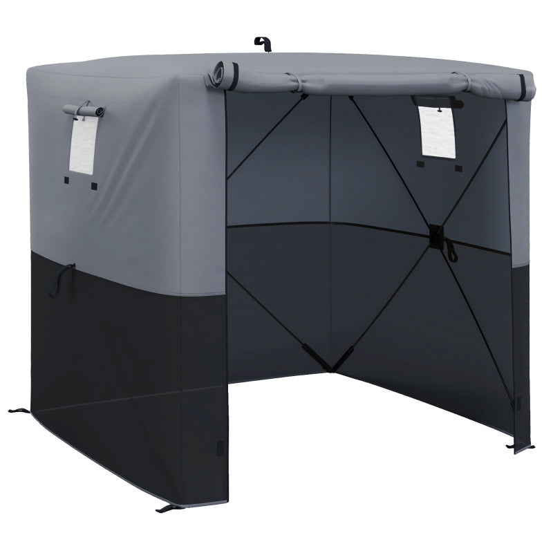 Outsunny 1.8x1.8m Compact Pop Up Gazebo with Mesh Windows - Black/Grey