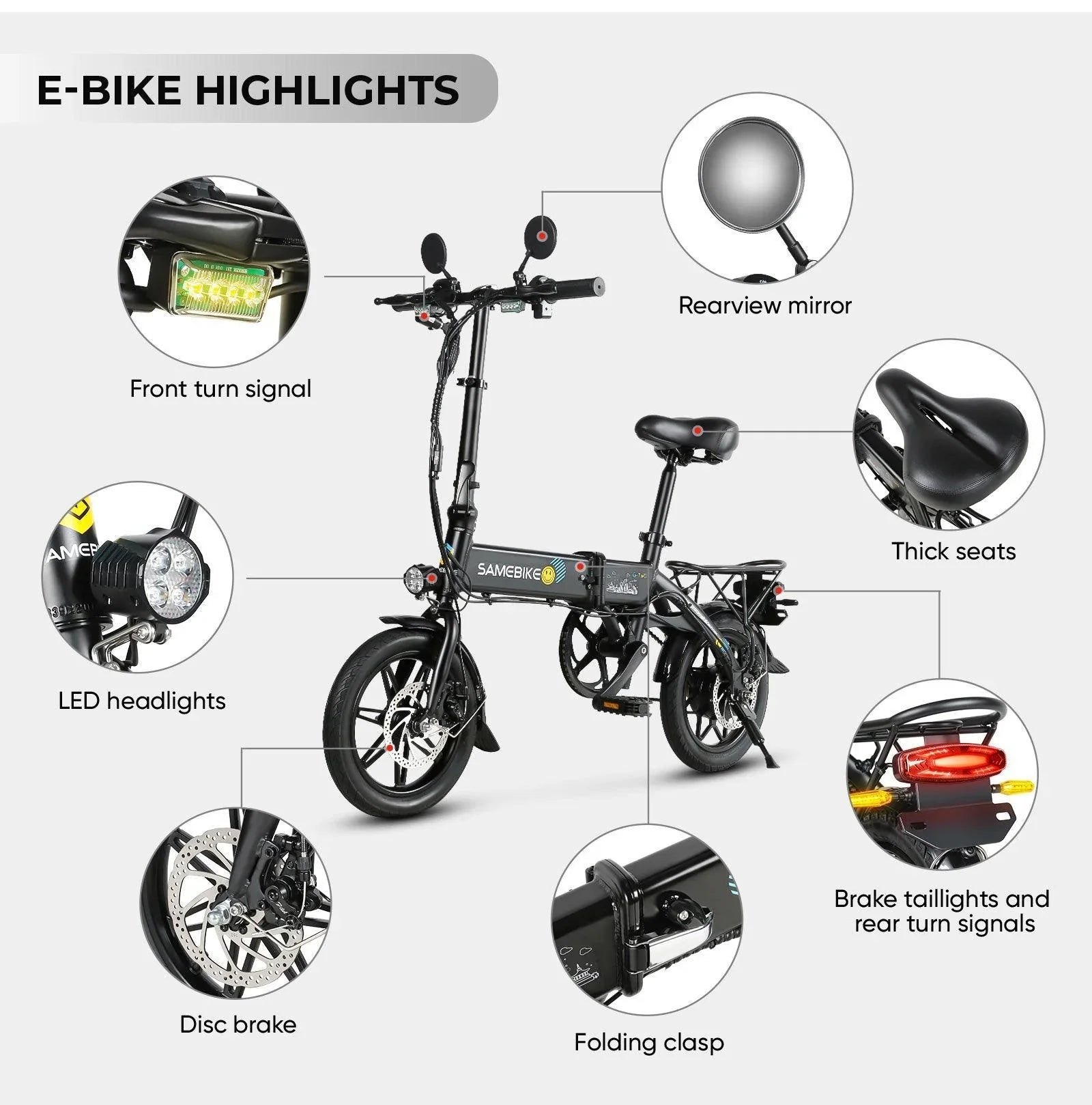 Samebike YINYU14 14” Electric Bike 36V 7.8A Samebike