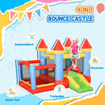 Outsunny Kids Bouncy Castle with Pool & Basket