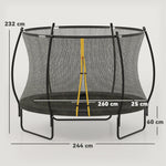SPORTNOW Outdoor Trampoline with Enclosure Net & Spring Cover