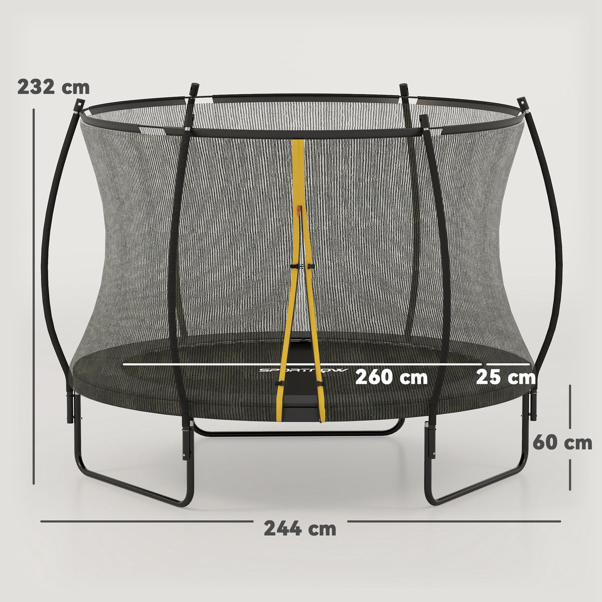 SPORTNOW Outdoor Trampoline with Enclosure Net & Spring Cover
