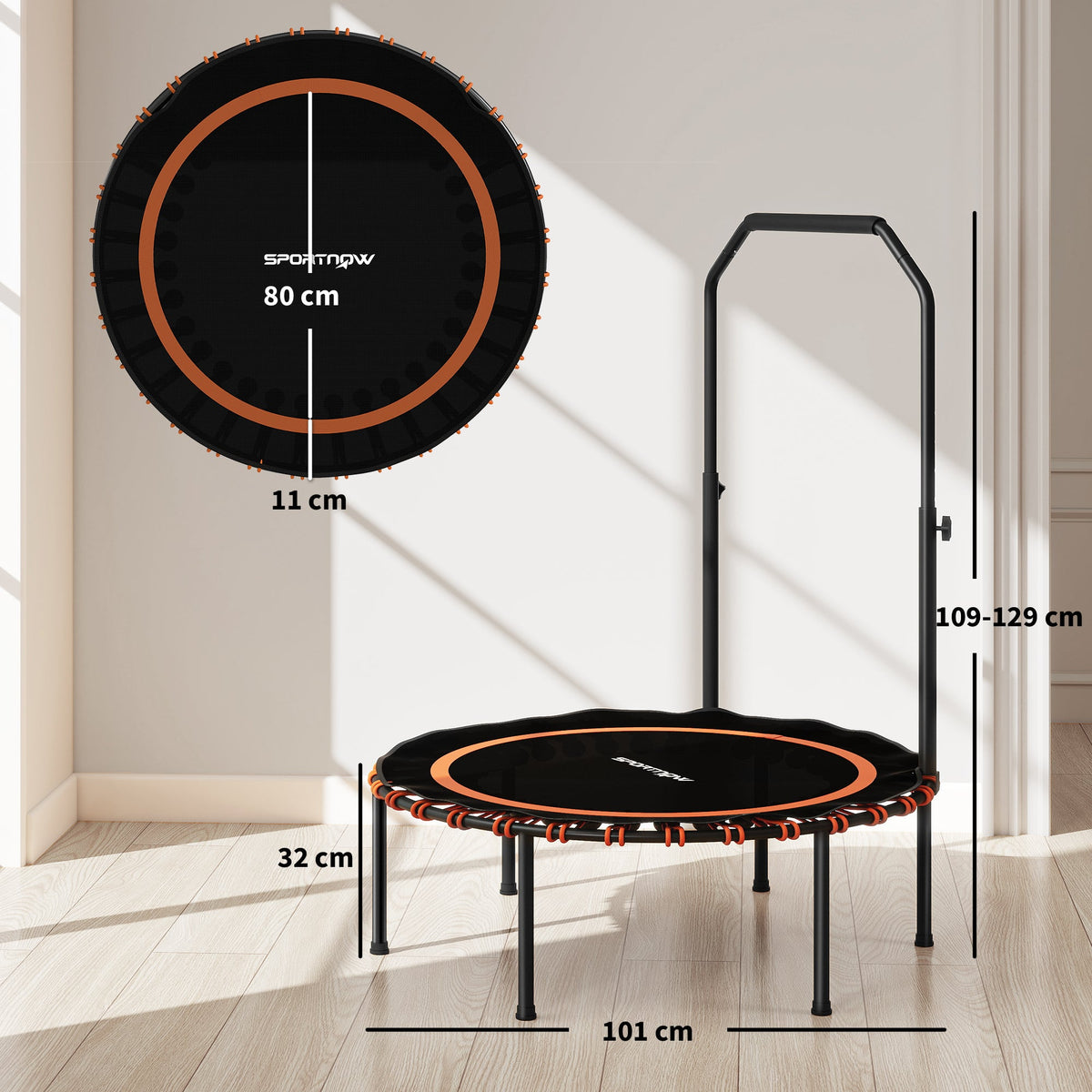 SPORTNOW 40" Foldable Fitness Trampoline - Green