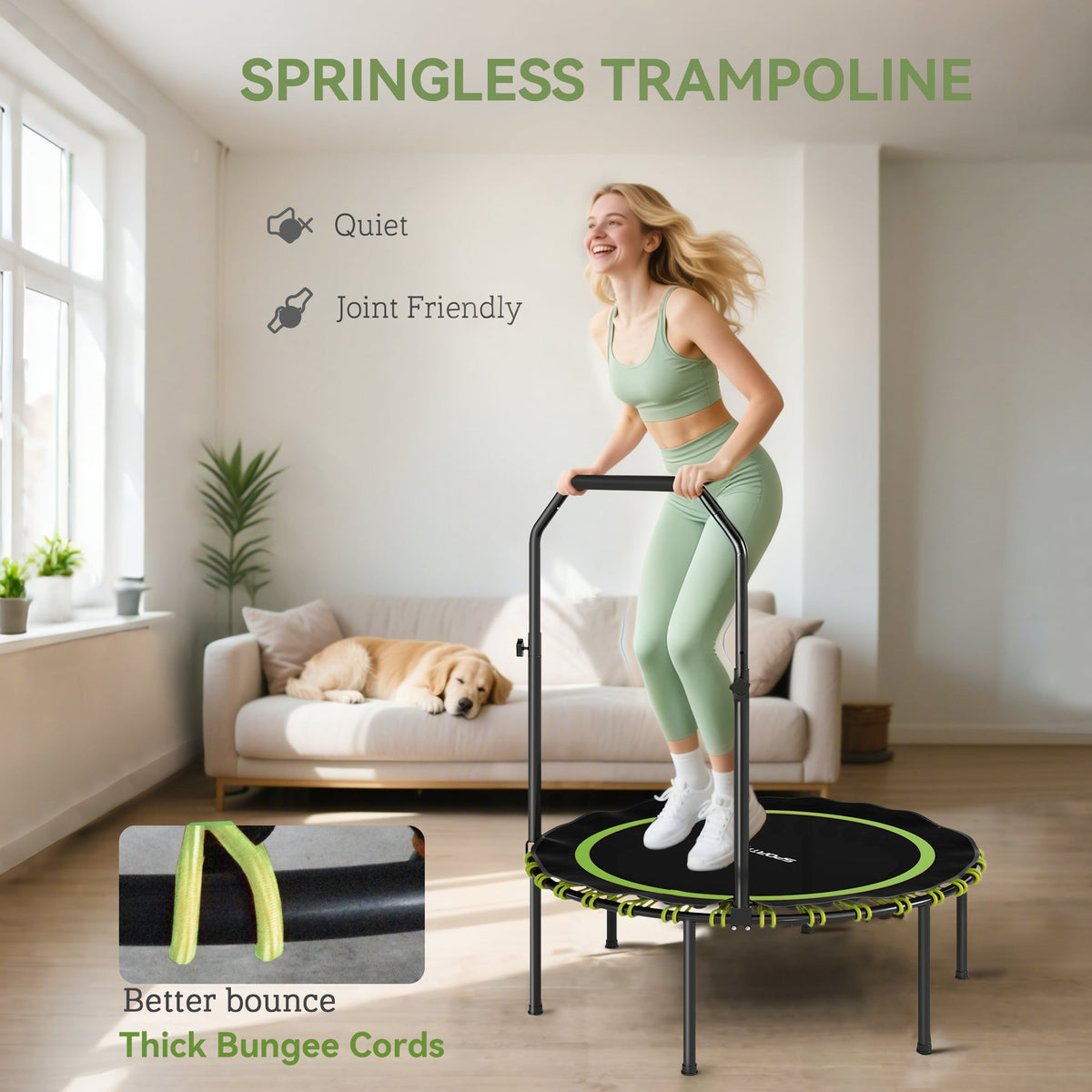 SPORTNOW 40" Foldable Fitness Trampoline - Green