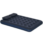 Outsunny Inflatable King Size Air Bed, with Built-In Hand Pump - Blue