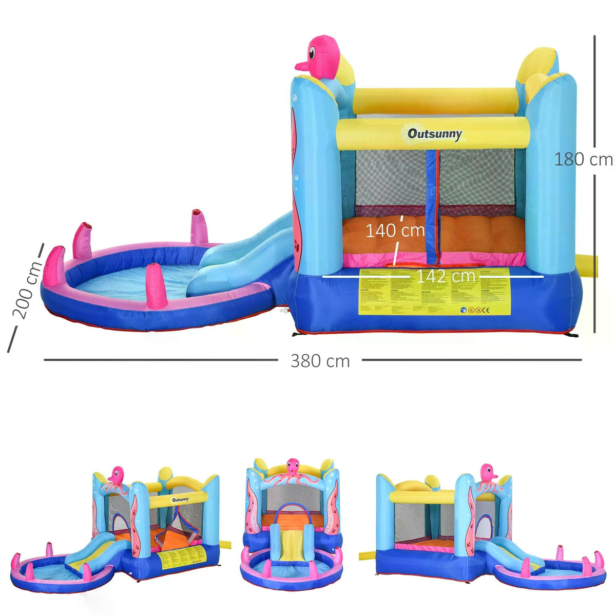 Outsunny Octopus Bouncy Castle Water Park