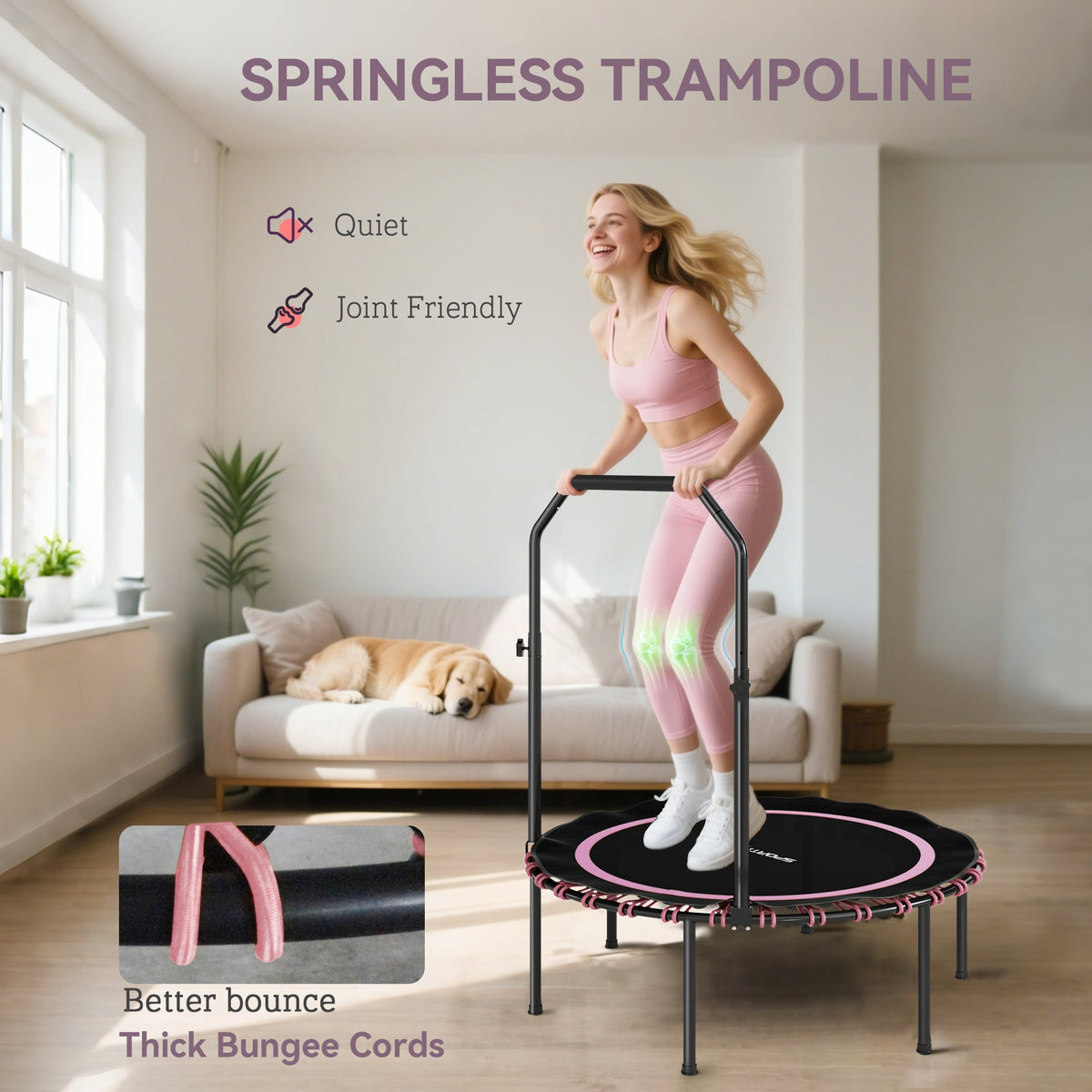 SPORTNOW 40" Foldable Fitness Trampoline - Green