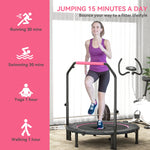 HOMCOM 45" Foldable Mini Fitness Trampoline - Black