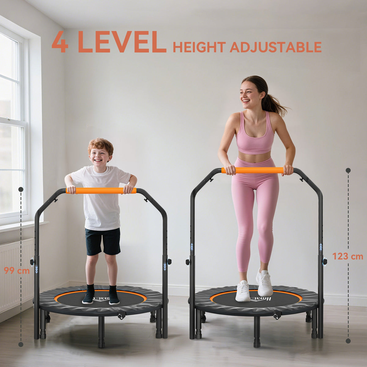 HOMCOM 40" Foldable Mini Fitness Trampoline - Black