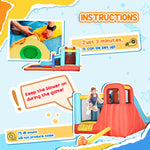 Outsunny 4-in-1 Bouncy Castle, with Slide, Trampoline, Climbing Wall, Blower, Multicoloured