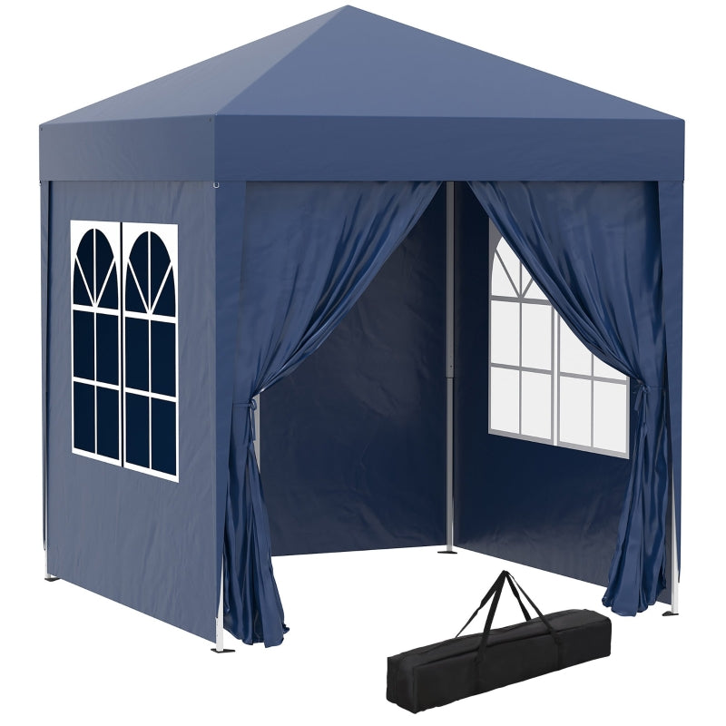 Outsunny 2x2m Pop Up Gazebo with Sidewalls - Blue