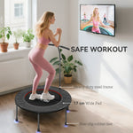 HOMCOM 40" Mini Fitness Trampoline with Handle - Black