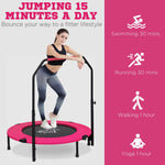 HOMCOM 40" Foldable Mini Fitness Trampoline - Black