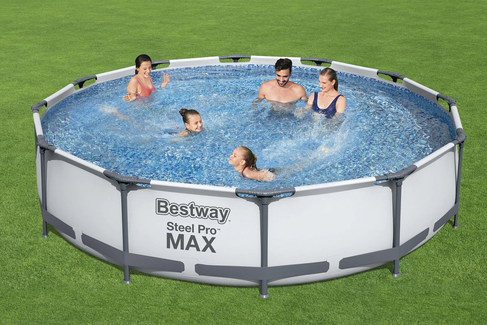 Bestway 12ft x 30in Grey Round Steel Pro Max Pool Set 1