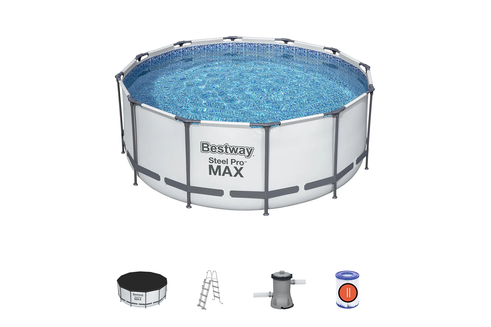 Bestway Grey Round Steel Pro Max Pool Set 12ft x 48in 7