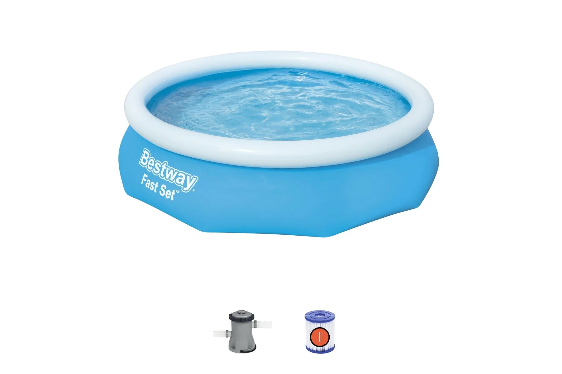 Bestway 10ft x 30in Blue Round Fast Set Inflatable Pool Set 5