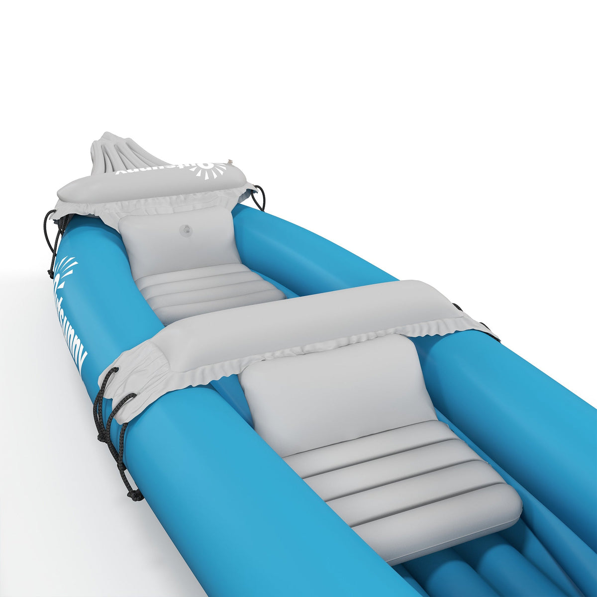 Outsunny Inflatable Kayak 2-Person Inflatable Canoe Boat Set with Air Pump, Aluminium Oars, Blue, 330 x 105 x 50 cm